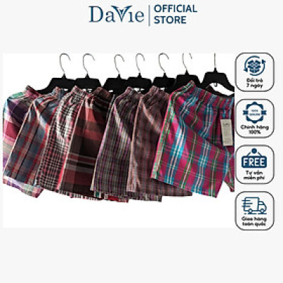 Quần Short Mặt Nhà Davie Dvs08 Chất Liệu Vải Kate 100% Cotton, Khử Mùi Và Thấm Hút Mồ Hôi Tốt