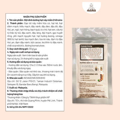 Combo Sữa Hạt Gạo Lứt Hữu Cơ Millet & 24Grains Gói 30g Nana Malaysia Cho Trẻ Từ 3 Tuổi & Người Lớn Bổ Sung Dinh Dưỡng - 24grains
