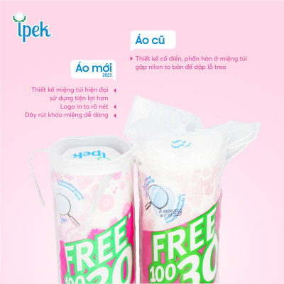 [ Tặng 1 mặt nạ ]  Combo 5 bông tẩy trang ipek 130 miếng Thổ Nhĩ Kì Chính hãng