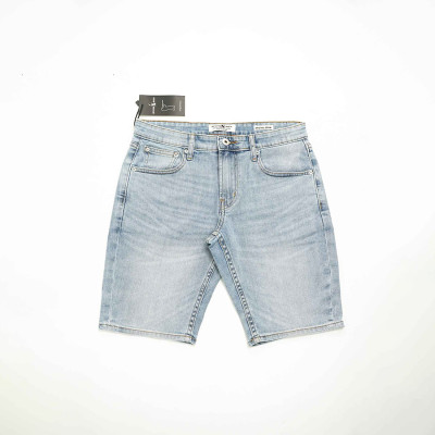 Quần Short Jeans Nam Cao Cấp HUNTER X-RAYS Form Slimfit Màu Xanh Wash Bạc S37