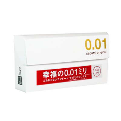 Bao Cao Su Sagami Original Siêu Mỏng 0,01 mm Nhật Bản, Hộp 5 chiếc 