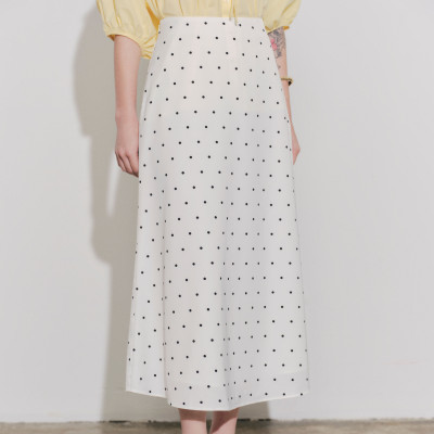 DOTTIE - Chân váy lụa midi - Trắng - S0292