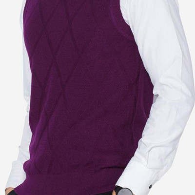 Áo Gile Aligro Cổ Tim Màu Tím ALENGL009