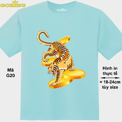 Hổ và Tiền Vàng, mã G20. Áo thun in hình siêu đẹp cho nam nữ, form unisex. Áo phông hàng hiệu GOKING. Quà tặng cao cấp cho gia đình, cặp đôi, hội nhóm, doanh nghiệp