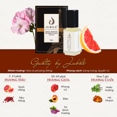 Guilty by Jubilé - Tinh dầu nước hoa Pháp Nữ Minisize Dạng lăn 3ml Thơm Lâu, Sang Trọng, Quyến Rũ