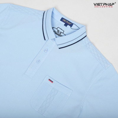 Áo Polo Nam VIỆT PHÁP Form Luxury -  Thun Cây Dù Trơn, lịch lãm, sang trọng 22810