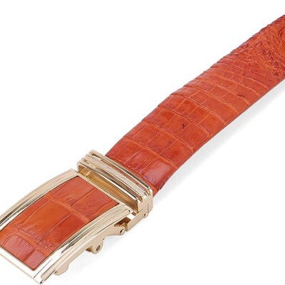 Thắt Lưng Nam Da Cá Sấu Gai Đuôi Bản Lớn Huy Hoàng HT4725 (120 x 4 cm) - Vàng