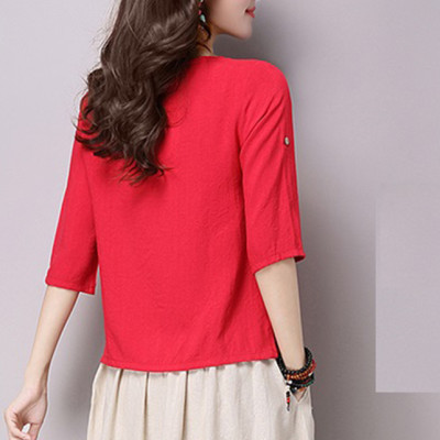 Áo nữ tay lỡ vải đũi Sm54