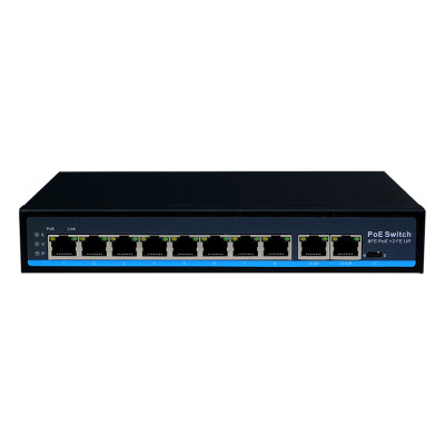10 Port Fast Ethernet, 8 port PoE, one port supported 60w, Ethernet Switch
