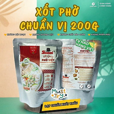 Xốt gia vị phở Việt Shammi gói 200g, xốt phở bò, phở gà hoàn chỉnh không hương liệu(Đạt chuẩn US/UK)