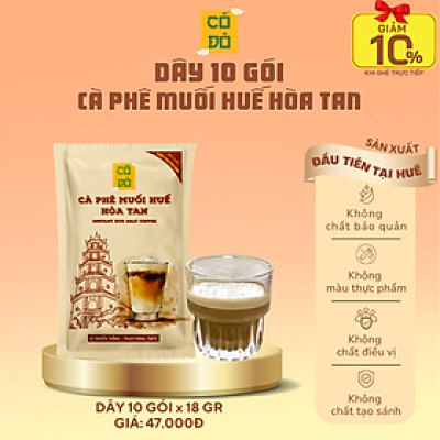 Dây 10 gói Cà phê muối Huế hoà tan (chính gốc)