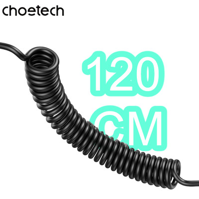 Tẩu Choetech TC0030 sạc nhanh ô tô 65W tích hợp thêm dây cáp sạc lò xo Type C (Hàng chính hãng)