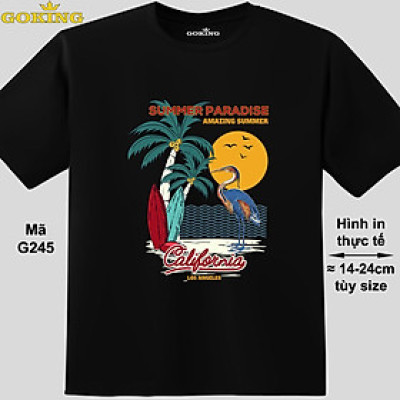 SUMMER PARADISE, mã G245. Hãy tỏa sáng như kim cương, qua chiếc áo thun Goking siêu hot cho nam nữ trẻ em, áo phông cặp đôi, gia đình, đội nhóm