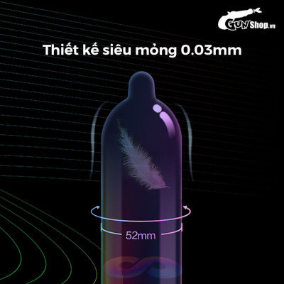 [Hộp 10 cái] Bao cao su Shell Invisible - Siêu mỏng, chống tuột, kéo dài thời gian