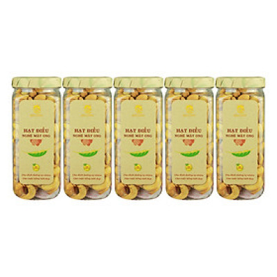 Combo 5 Hũ Hạt Điều Nghệ Mật Ong Hải Long (250g / Hũ)