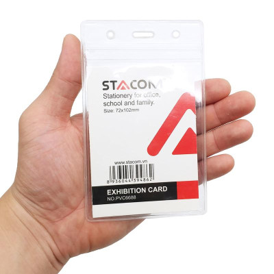 Bộ 4 Bảng Tên Nhựa PVC Stacom Có Khóa Kéo ID-PVC6688