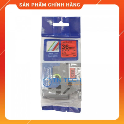 Nhãn In Tz2-461 - Đen nền đỏ 24mm x 8m - Dùng cho máy in BROTHER - AIMO - PUTY [Hàng Nhập Khẩu]
