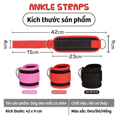 Combo 2 Dây Đai Đeo Cổ Chân - Hỗ Trợ Tập Mông, Chân, Tăng Cơ Săn Chắc