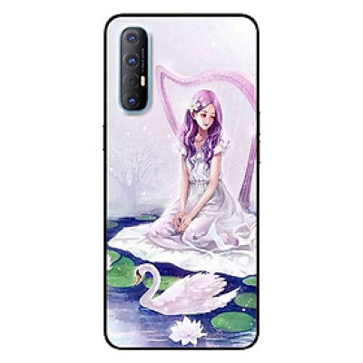 Ốp lưng dành cho Oppo Reno 3 Pro mẫu Cô Gái Và Thiên Nga