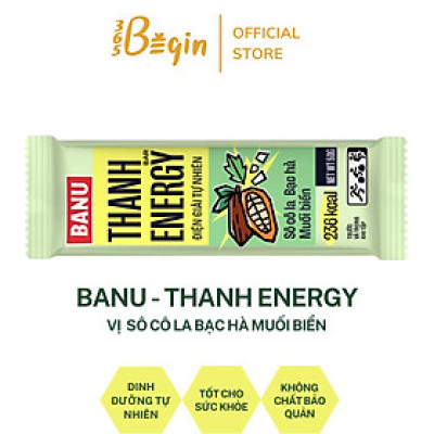 BANU Socola Bạc Hà - Thanh protein (đạm) Yến mạch và các hạt ngũ cốc – Thanh năng lượng thay thế các bữa ăn (sáng, trưa, chiều, xế, tối) tiện lợi, tốt cho sức khỏe, phù hợp với người bận rộn, tập luyện thể thao.