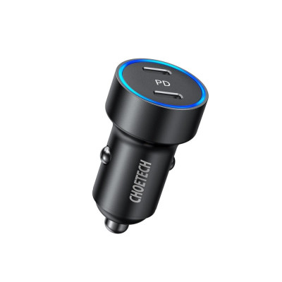 Tẩu Choetech C0054 sạc nhanh trên ô tô 2 cổng Type C 40W (Hàng chính hãng)