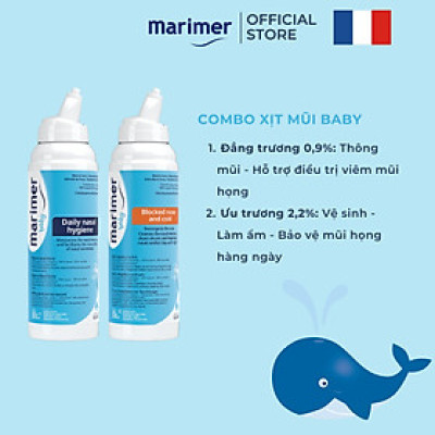 Combo Baby Marimer (Vệ Sinh Mũi Hàng ngày + Hỗ Trợ Phòng Ngừa Viêm Mũi)