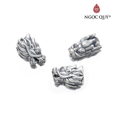 Charm bạc hình đầu rồng xỏ ngang - Ngọc Quý Gemstones