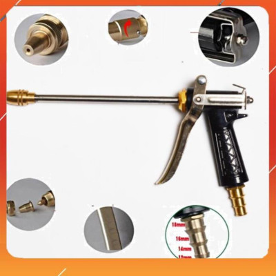 Vòi Xịt️Evoucher Bộ dây vòi xịt nước rửa xe, tưới cây , tăng áp 3 lần, loại 15m 206318 đầu đồng, cút, nối đen