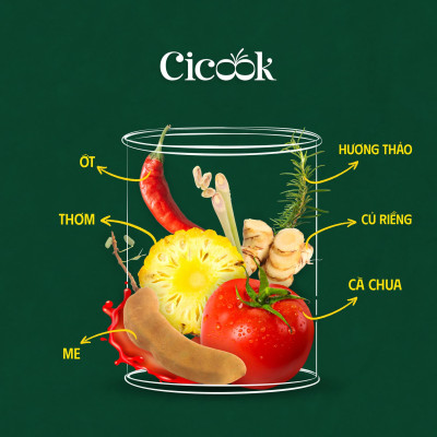 Lon Xốt Lẩu Chua Cay Cicook, Chuẩn Vị Không Cần Nêm Gia Vị 370g