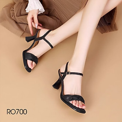 Sandal nữ quai ngang ROSATA RO700 -6p- Đen, Be - BKSTORE