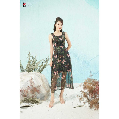 Đầm maxi bèo tay Tri