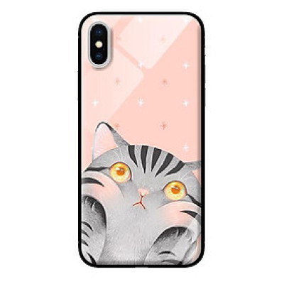 Ốp kính cường lực cho iPhone XS Mèo Hồng - Hàng chính hãng