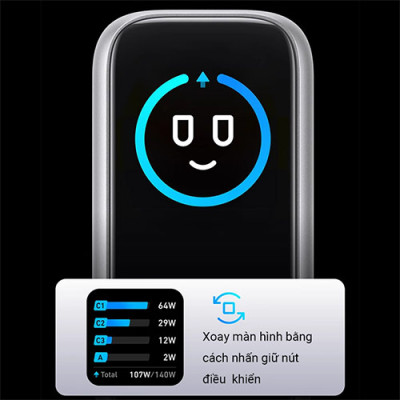 Combo cốc sạc Anker Zolo Fast Charging 1USB 3Type-C 140W + Cáp USB Type-C to Type-C PD 3.1 B2697 - Hàng chính hãng