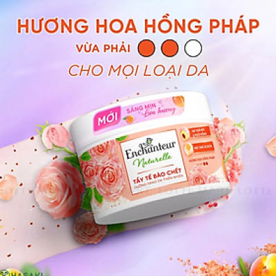 Tẩy Tế Bào Chết Toàn Thân Enchanteur Hương Hoa Hồng Pháp 250g