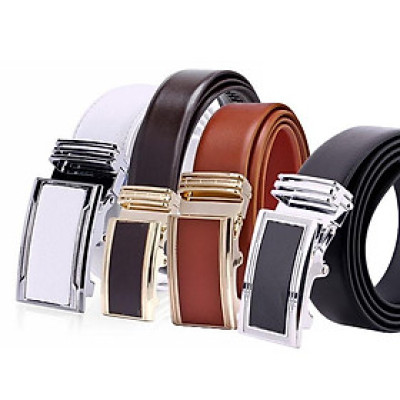 Thắt lưng nam Huy Hoàng da thật 3,5P màu da, đen, nâu, trắng HC4110-11-12-41 ( đầu khóa giao ngẫu nhiên)
