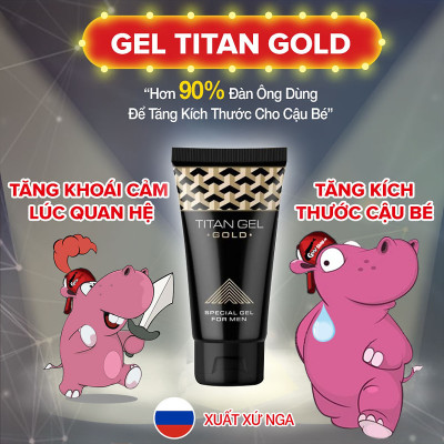  Bộ Đôi Titan Gel Đỏ + Titan Gel Gold Tăng Kích Thước - Hàng Chuẩn Nga