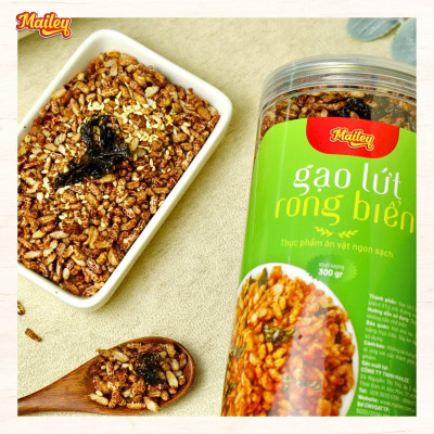 Gạo lứt giảm cân ăn liền Mailey hũ 300g - gạo lứt sấy rong biển/cháy tỏi ăn kiêng healthy eat clean
