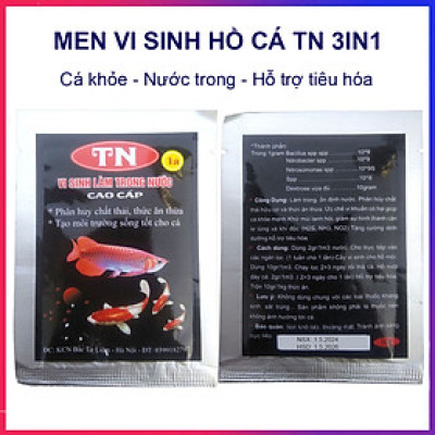 Men Vi Sinh Hồ Cá TN1A 10Gr dạng bột 3IN1 cao cấp: trong nước, khử tanh, bổ sung vitamin cho tôm cá hải sản