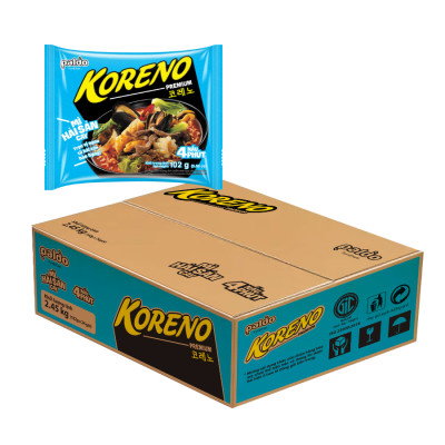 Thùng 24 Gói Mì Hải Sản Cay Koreno Premium