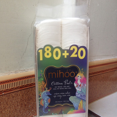 Bông Tẩy Trang Mihoo 200 Miếng Bông Tròn