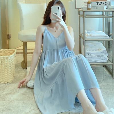 Váy 2 dây cho nữ mặc nhà vải lanh mềm mát, dáng xòe, nhiều họa tiết, freesize từ 45 đến 75 kg