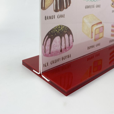 Kệ menu nhà hàng, Standee mica để bàn, Bảng quét mã QR Code, Kệ mica 2 mặt Enter E10 100x150mm đế lùa