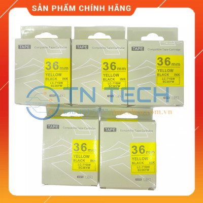 NHÃN IN TEPRA-EPSON LC-7YBW (SC36YW) – CHỮ ĐEN NỀN VÀNG 36MM X 8M [Hàng nhập khẩu]