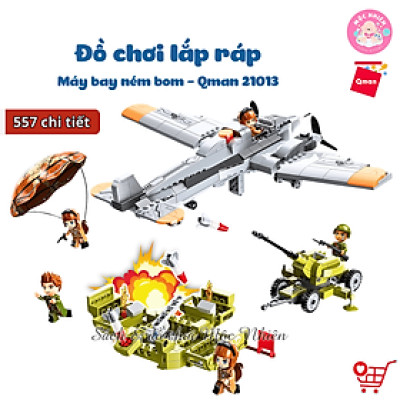 Đồ chơi lắp ráp xếp hình Máy bay chiến đấu Qman 21013 – Máy bay ném bom (557 mảnh ghép) dành cho các bé trên 6 tuổi