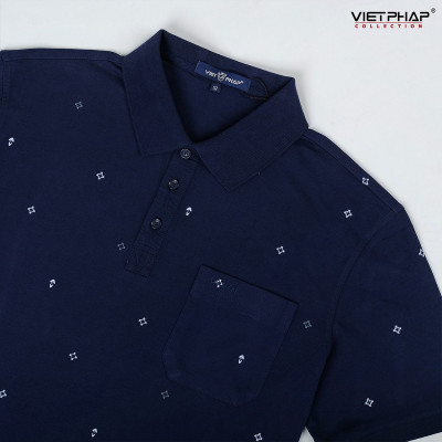 Áo Polo Nam VIỆT PHÁP Form Luxury -  Thun Cotton In , lịch lãm, sang trọng 34564