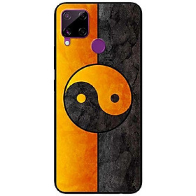 Ốp lưng dành cho Realme C15 mẫu Vòng Tròn Cam Đen