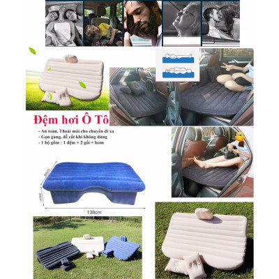  Đệm hơi cao cấp trên ô tô vải Oxford tặng kèm bơm điện và 2 gối