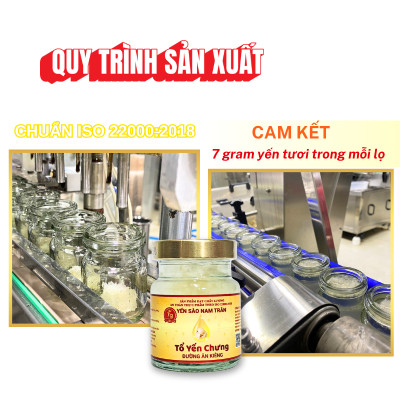 Yến Sào Chưng Sẵn Đường Ăn Kiêng NAM TRÂN 7 gram Tổ Yến Tươi. Set 3 lọ Không hộp. Lọ 70 ml