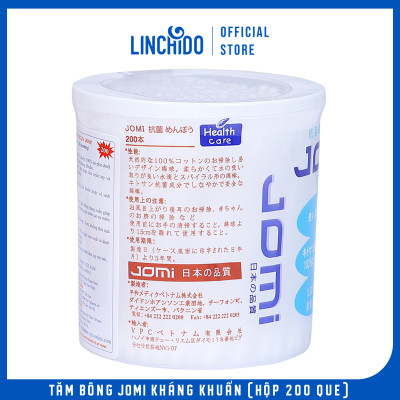 Tăm Bông JOMI Kháng Khuẩn (Hộp 200 que)