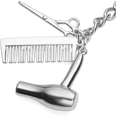 Móc Khóa Lược Máy Sấy Kéo Cắt Tóc Treo Chìa Khóa Salon Makeup Hair Làm Đẹp Spa Legaxi